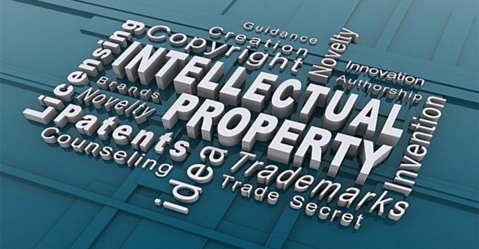 Word cloud of intellectual property terms
