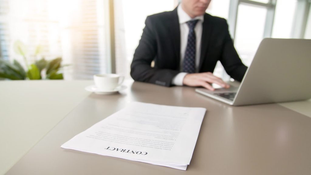 Document being reviewed on an office desk