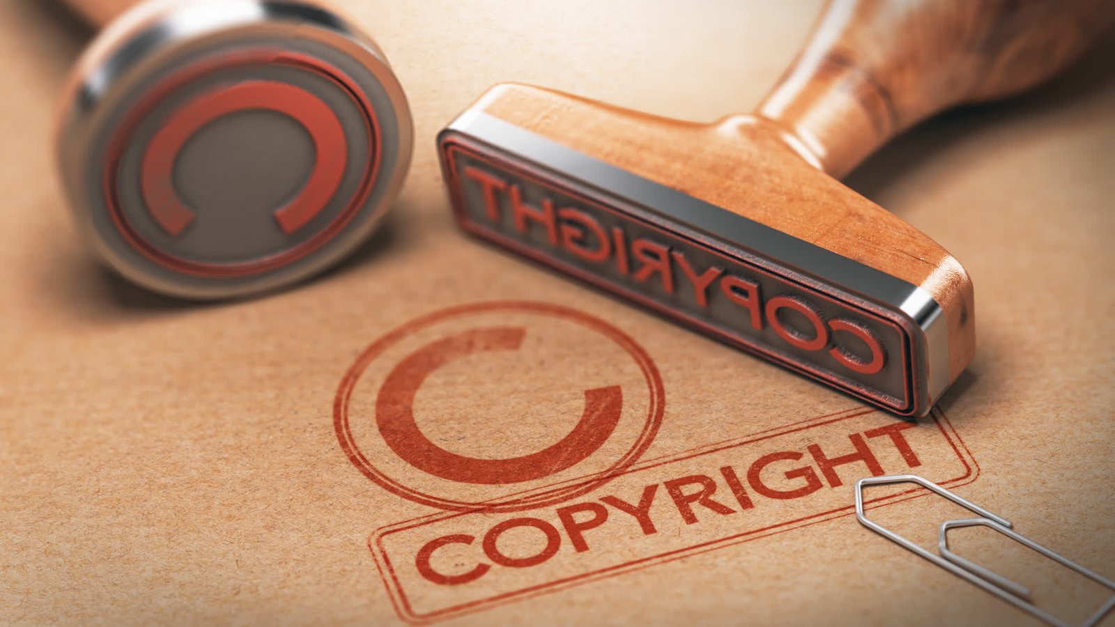 Copyright stamp on paper
