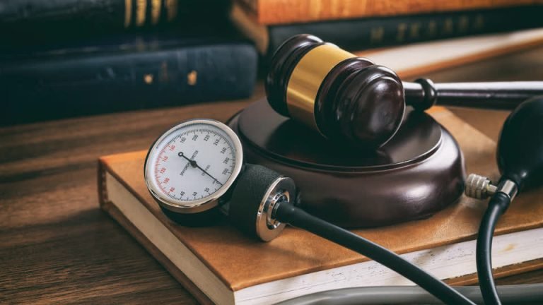 A judge’s gavel on a desk