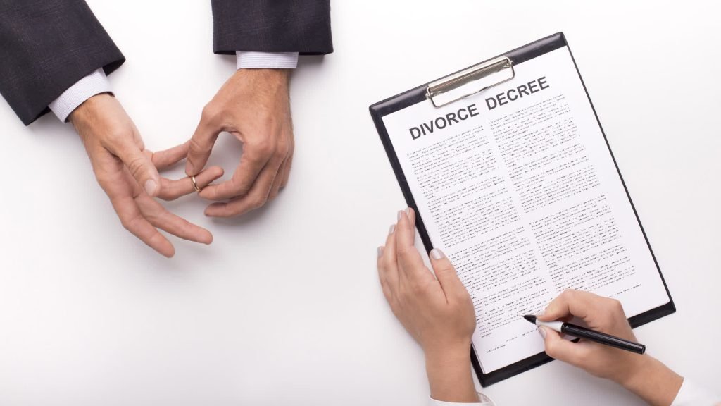 A lawyer preparing family law documents